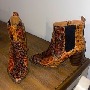 Snake Print Booties